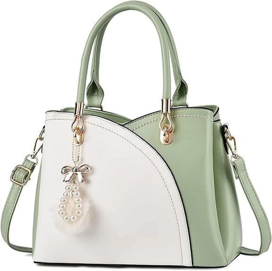 Women'S Handbags Purses Large Tote Shoulder Bag Top Handle Satchel Bag for Work Green+White